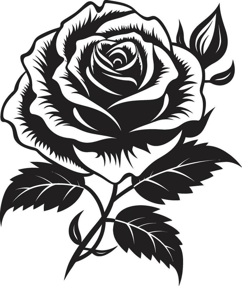 edel Emblem von blüht emblematisch Kunst elegant Rose Botschafter stilvoll Blumen- Symbol vektor