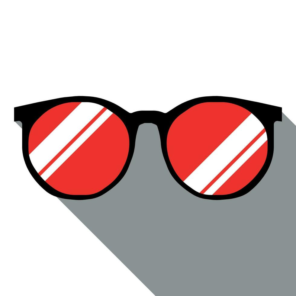 Sonnenbrille mit rot Linsen. Vektor Illustration im eben Stil