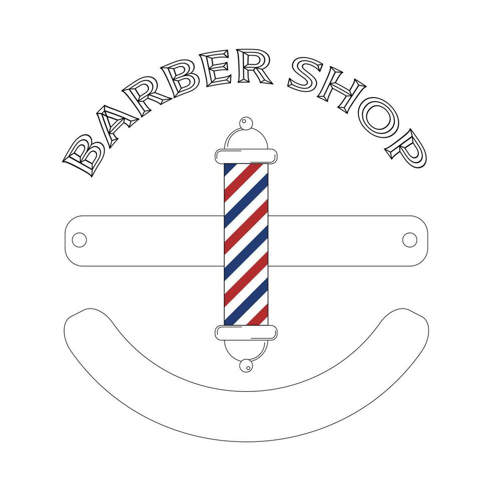 Barbier Geschäft Logo auf ein Weiß Hintergrund. Vektor Illustration im eben Stil