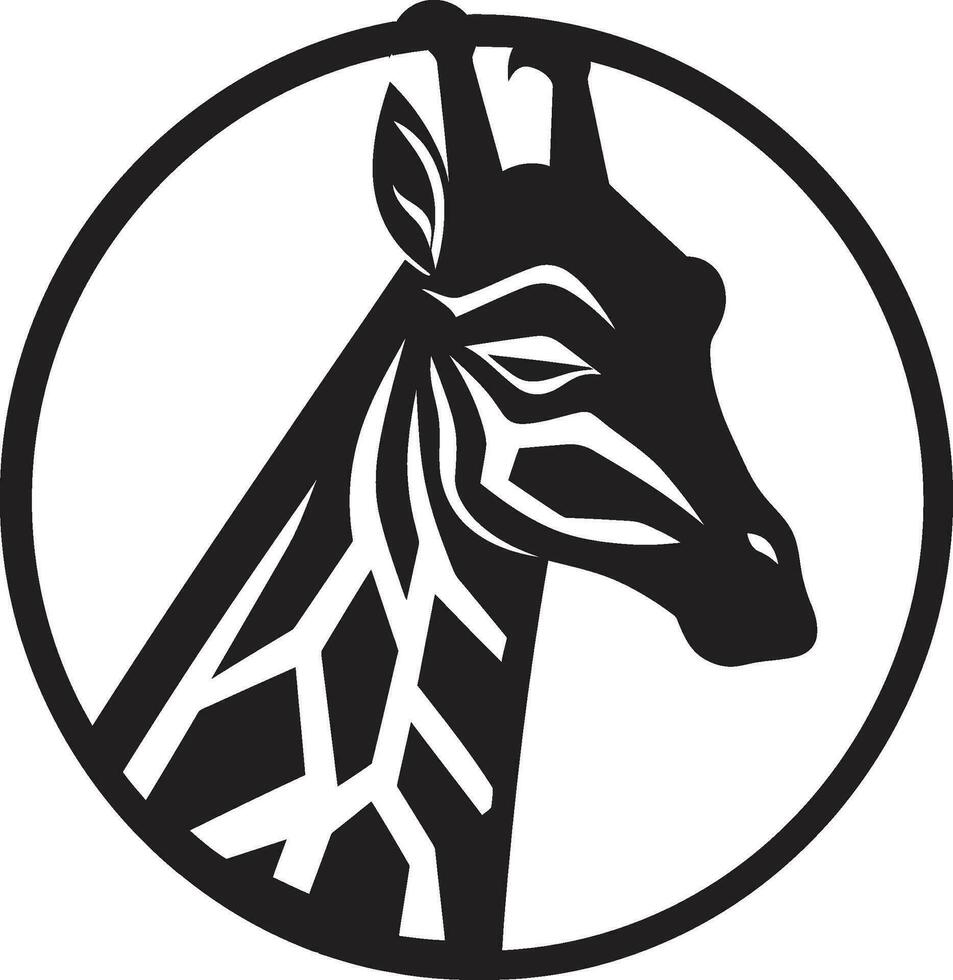 ikoniska lång skönhet silhouetted giraff afrikansk majestät logotyp med giraff vektor