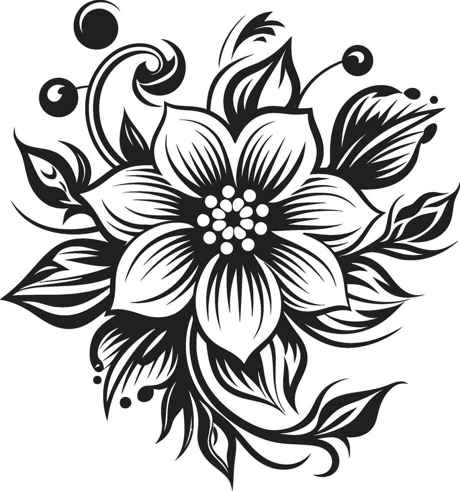 Blumen- Emblem Symbol Blumen- Kamm Symbol vektor
