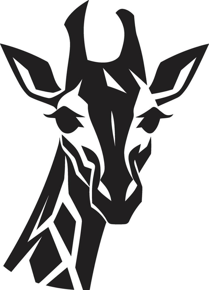 slående giraff linje konst vektor logotyp minimalistisk giraff majestät svart ikon