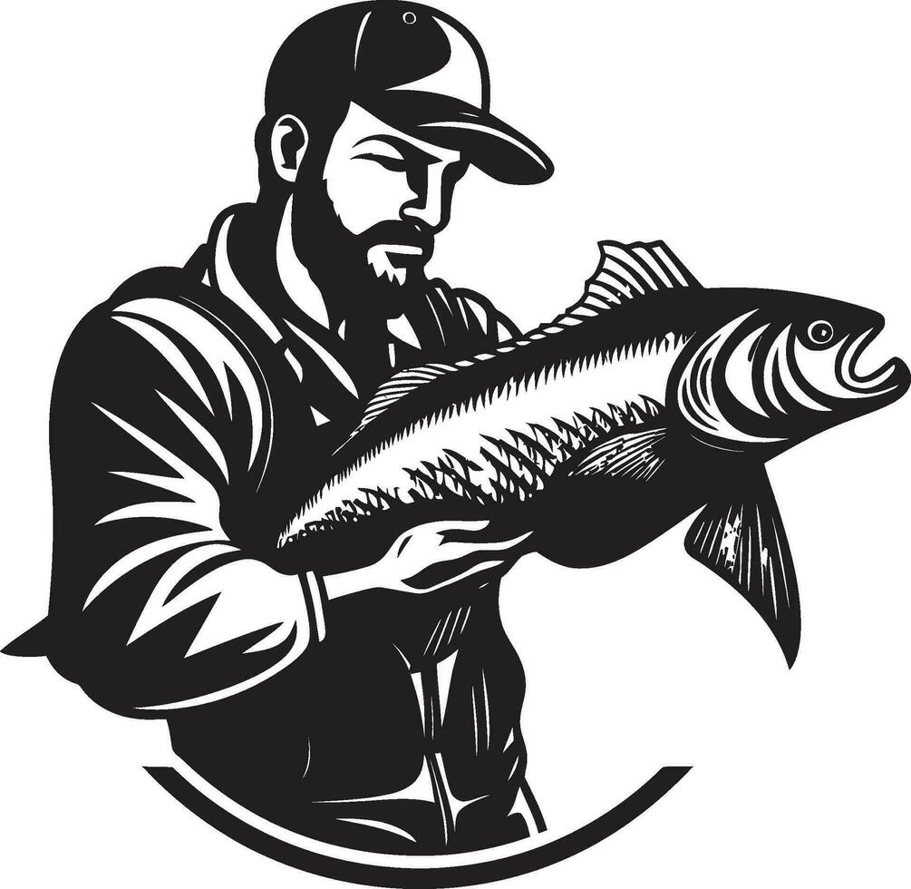 fiskare logotyp med fast Färg en djärv och effektfull design fiskare logotyp med lutning Färg en modern och dynamisk design vektor