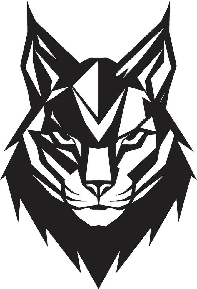 Wildtiere anmutig Jäger schwarz Emblem Safari Wächter einfarbig wilde Katze Symbol vektor