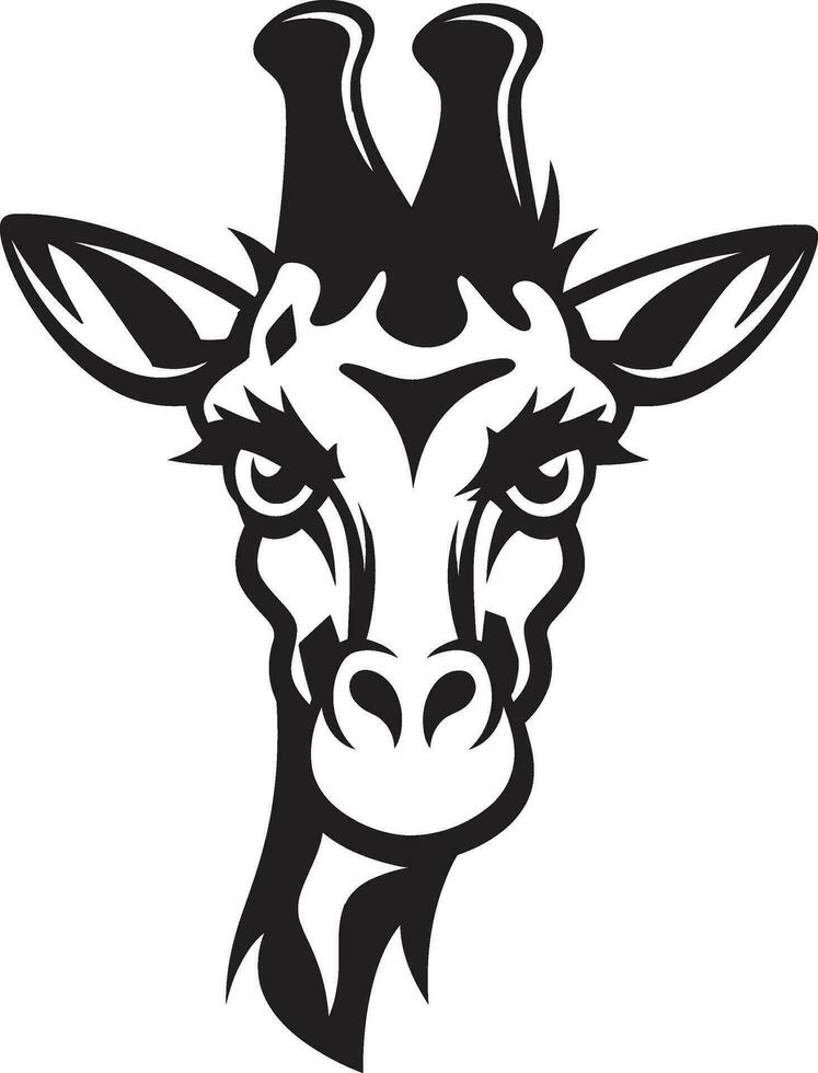 graciös afrikansk ikon giraff vektor graciös giraff vektor logotyp i svartvit