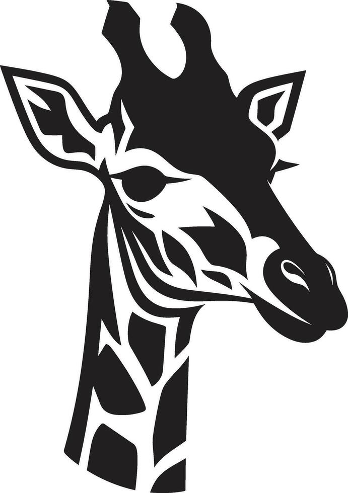 künstlerisch Anmut im einfarbig Giraffe Symbol edel Hals Exzellenz schwarz Logo Design vektor