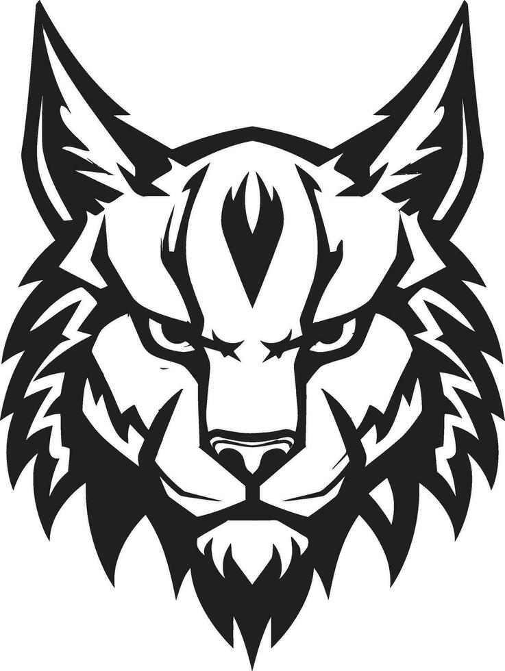 edel Luchs Majestät im schwarz Logo Design Wildtiere anmutig Tracker Vektor Symbol