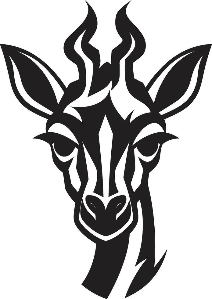 symbolisk halsad majestät giraff ikon kunglig savann elegans emblem konst vektor