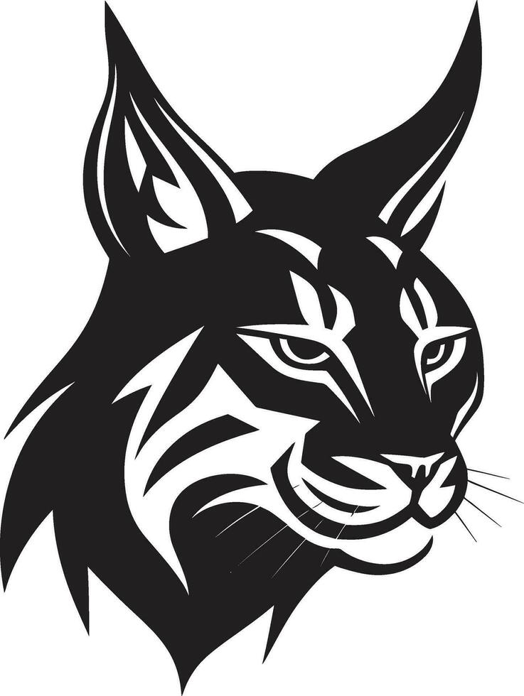 lodjur emblem av de vildmark vektor logotyp rovdjur majestät i svartvit lodjur ikon