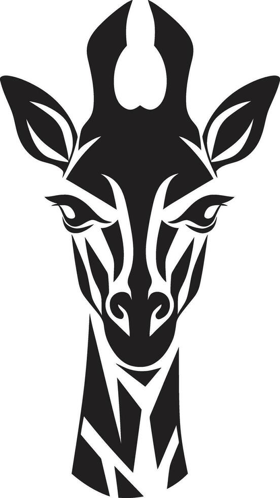 majestätisk afrikansk nåd emblem i svart giraff i de vild ikoniska vektor konst