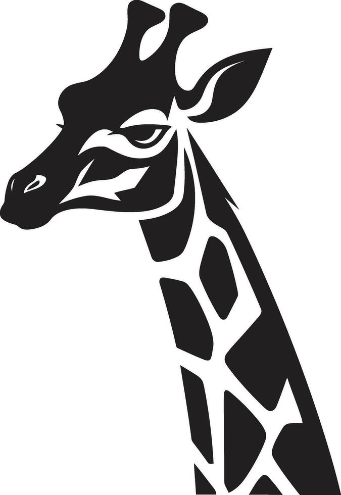 de konst av giraff majestät vektor ikon vilda djur och växter minimalism svart giraff emblem