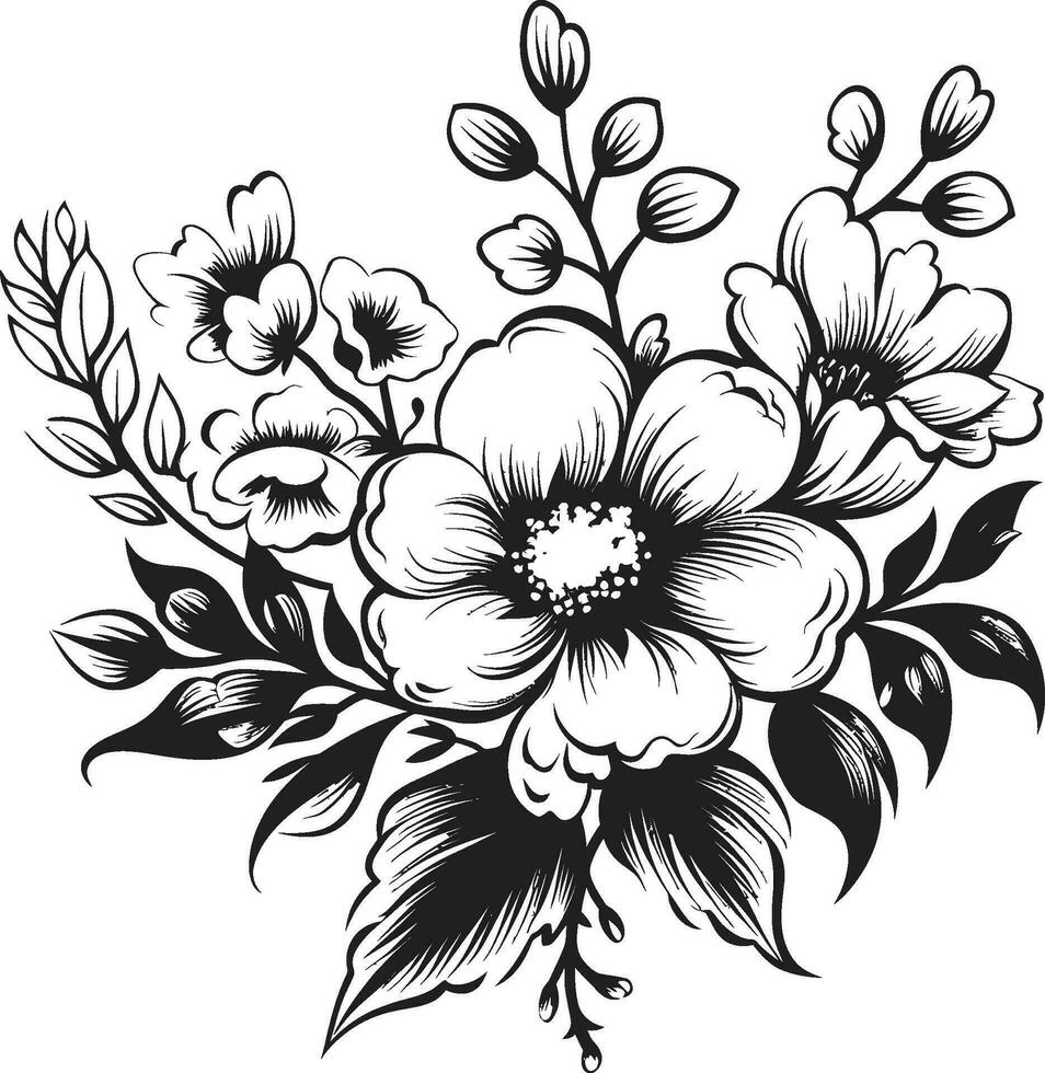 Blumen- Wortmarke Symbol Blumen- Emblem Symbol vektor
