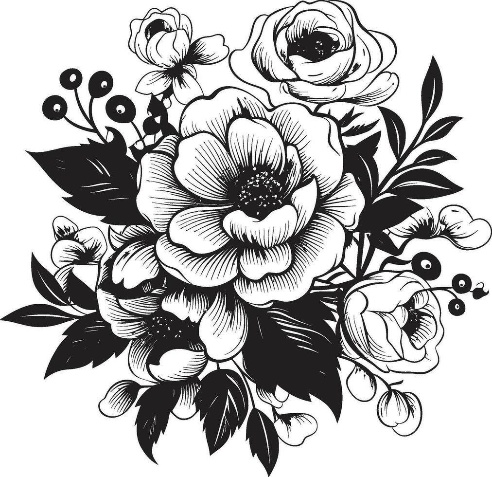 schwarz Blumen- Symbol zu erstellen ein Stoff Design schwarz Blumen- Symbol zu erstellen ein Zuhause Dekor Design vektor