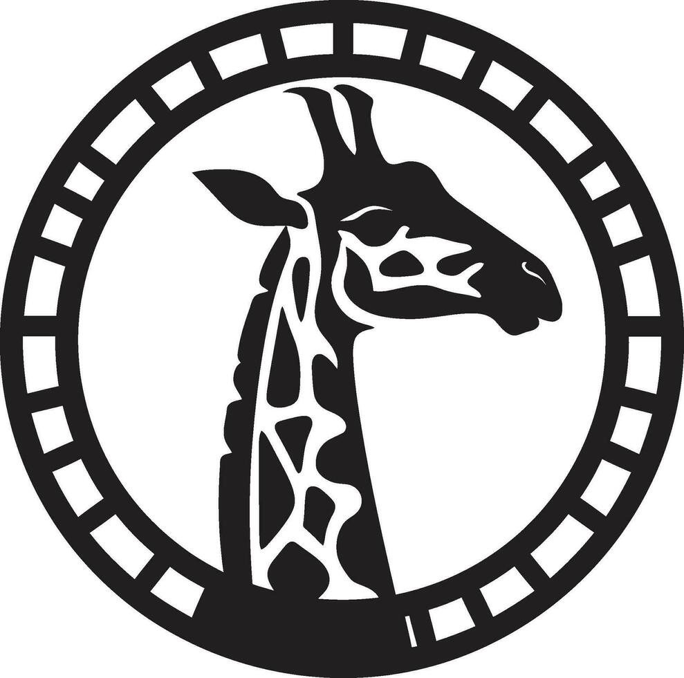 de lång väktare giraff vektor logotyp naiv safari majestät ikon design