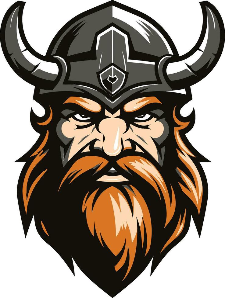 Nordisk Marin en sjöfart viking ikon anfallare av tapperhet en mäktig viking emblem vektor