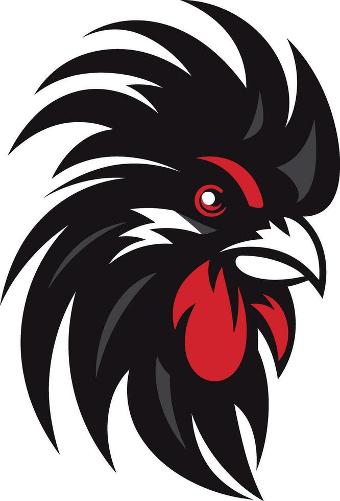 Fett gedruckt schwarz Maskottchen Logo Hahn Symbol im Bewegung vektor