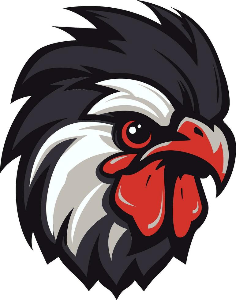 svart och vit kyckling ikon tupp symbol för modern branding vektor