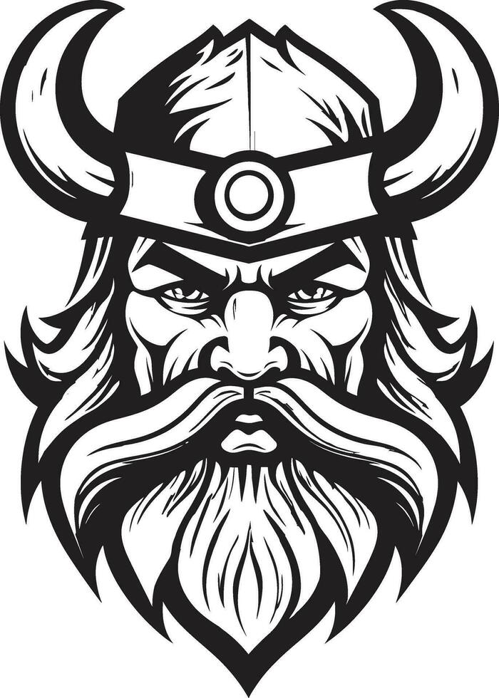 ebon Raider Chef ein schwarz Vektor Wikinger Logo Erbe von Legenden ein Wikinger Wächter Emblem