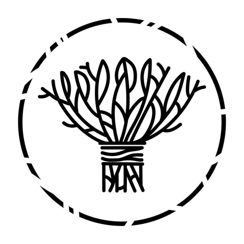 Blume Strauß Linie Symbol Logo oder Emblem design.abstrakt Linie Zeichnung von ein Strauß von Blumen zum Blume Geschäft und andere design.vektor Illustration minimalistisch Stil vektor