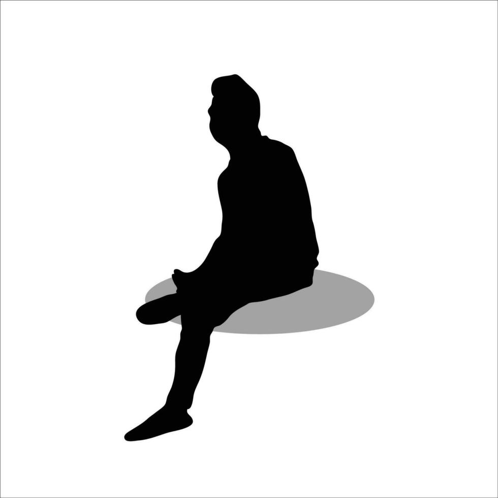 Männer Sitzung Silhouette Vektor