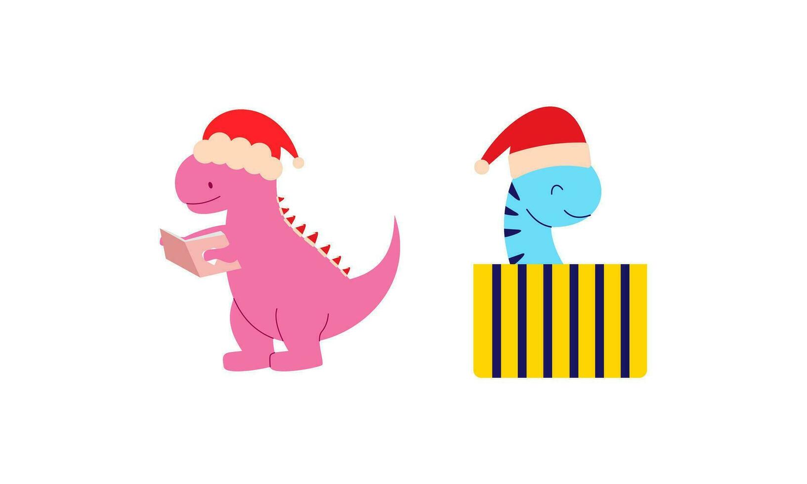 jul dinosaurie söt design vektor uppsättning