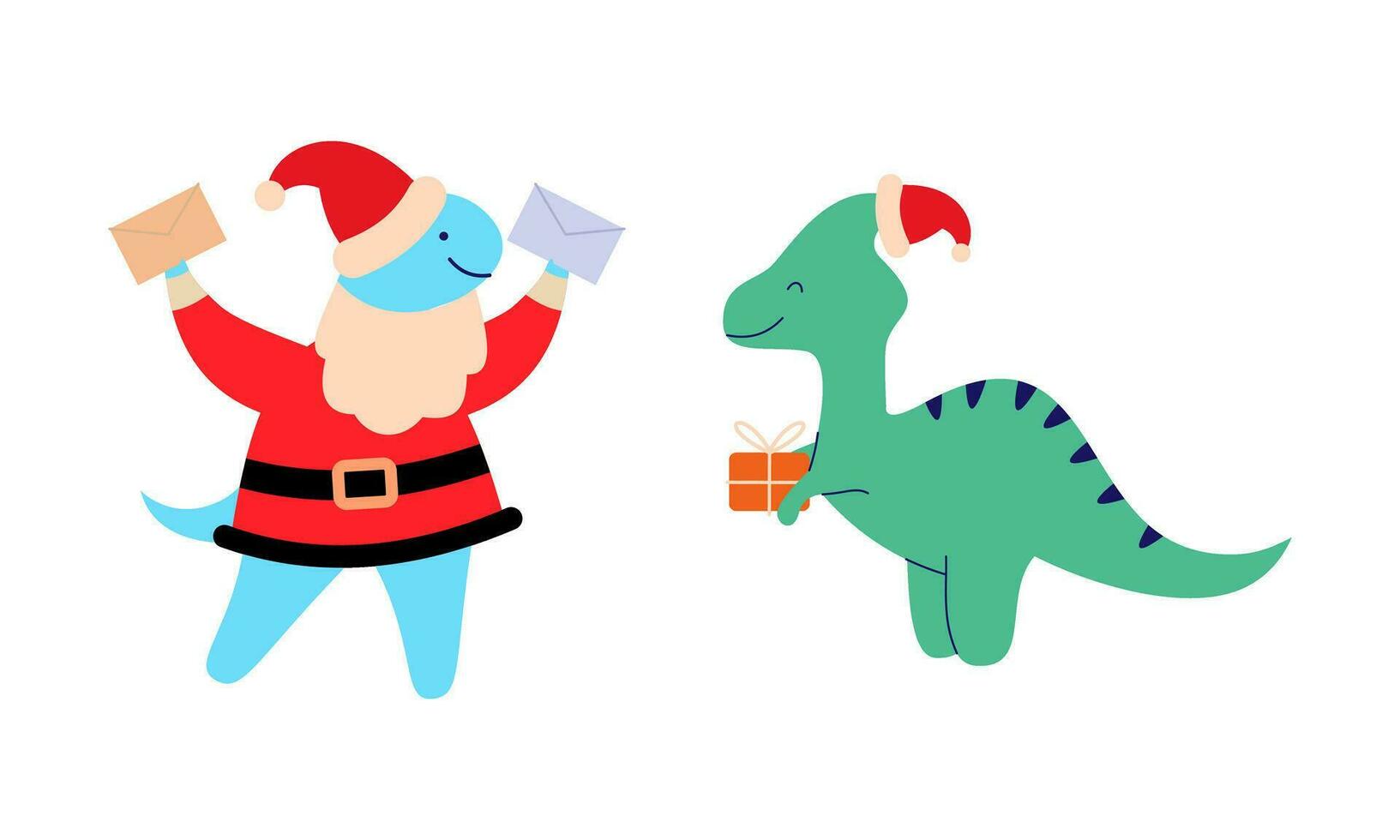 Weihnachten Dinosaurier süß Design Vektor einstellen