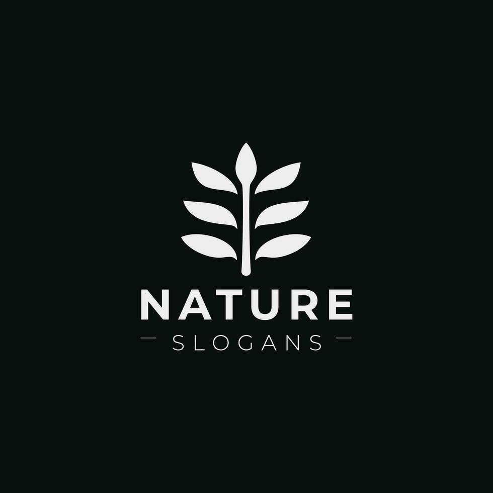 Natur Logo Design Konzept. einfach Fett gedruckt modern Baum Logo minimal Symbol von abstrakt Baum Blatt. modern Vektor Illustration Platz gestalten Baum. Fett gedruckt minimalistisch Logo.