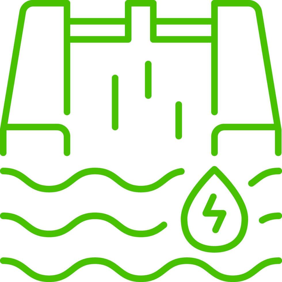 Wasserkraft Leistung Pflanze Linie Symbol Illustration vektor