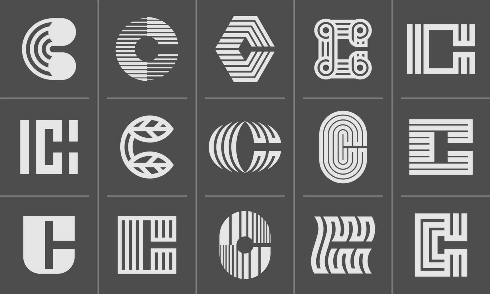 modern linje c brev logotyp ikon design uppsättning vektor