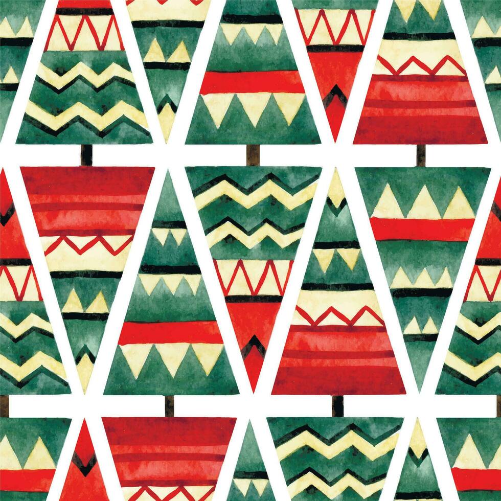 nahtlos Weihnachten Muster mit Tanne Bäume im skandinavisch Stil. festlich drucken Minimalismus. vektor