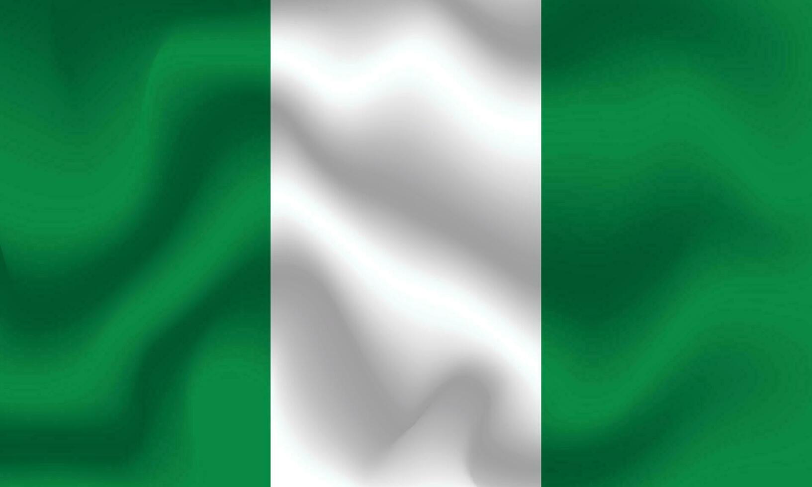 eben Illustration von Nigeria Flagge. Nigeria Flagge Design. Nigeria Welle Flagge. vektor