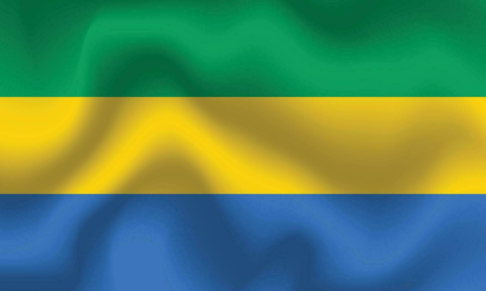 platt illustration av gabon flagga. gabon flagga design. gabon Vinka flagga. vektor