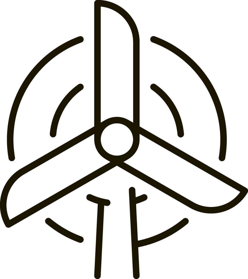 Wind Turbine Linie Symbol Illustration vektor