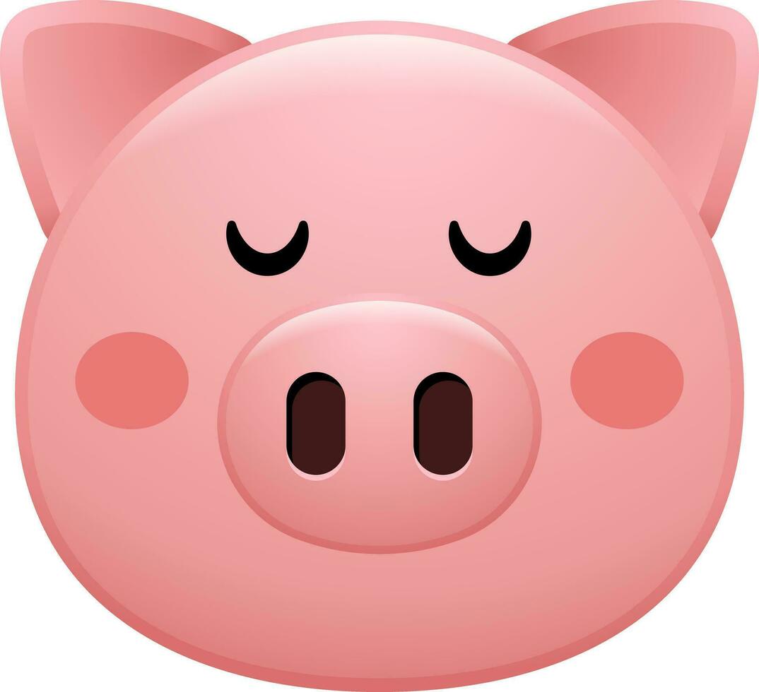 süß Schwein Gesicht Emoji Aufkleber vektor