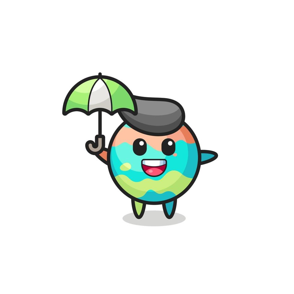 süße Badebomben-Illustration mit einem Regenschirm vektor
