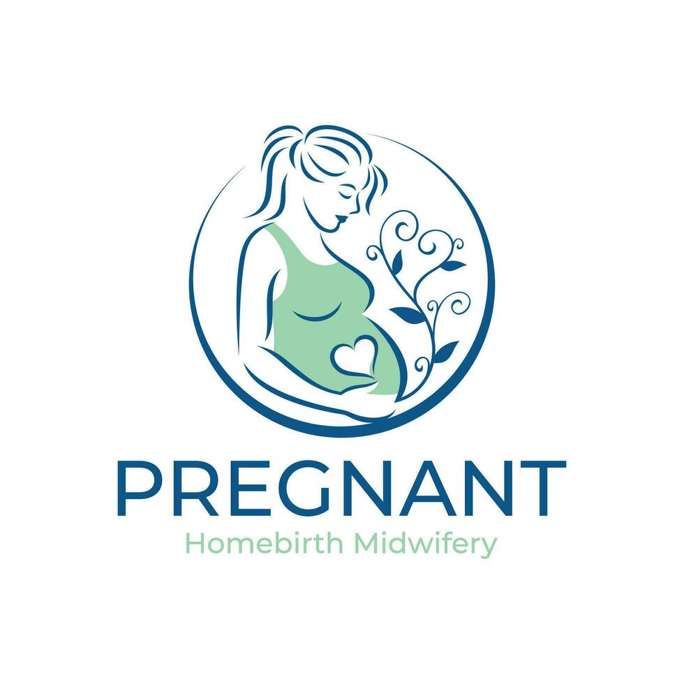 Schwangerschaft Logo schwanger Frau mütterlicherseits Vektor Illustration