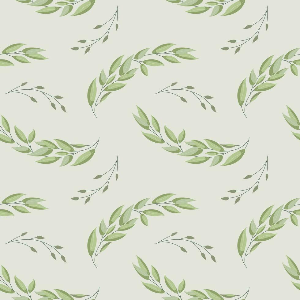 nahtlos Muster, Zweige und Blätter von Eukalyptus auf ein Weiß Hintergrund. Hintergrund, drucken, elegant Textil, Vektor