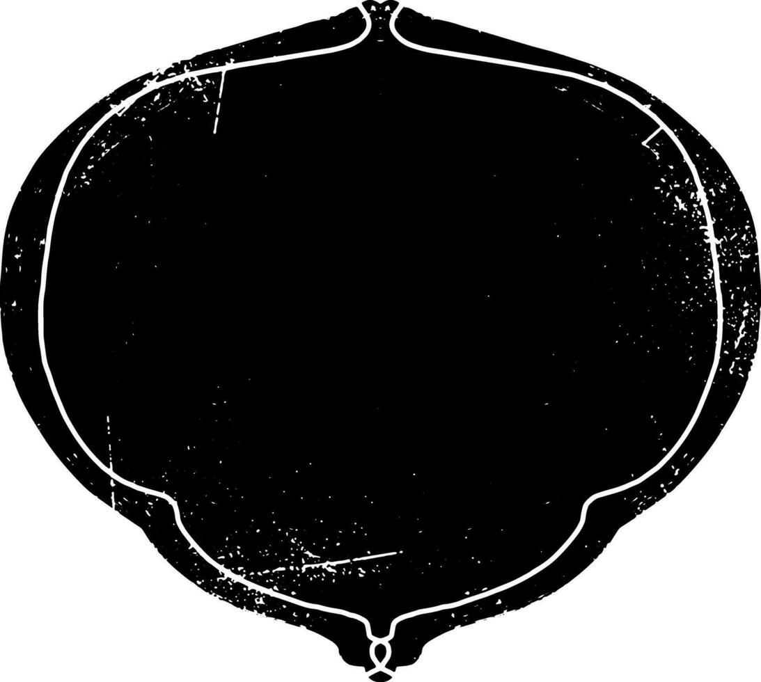 en svart och vit oval ram med en vit gräns vektor