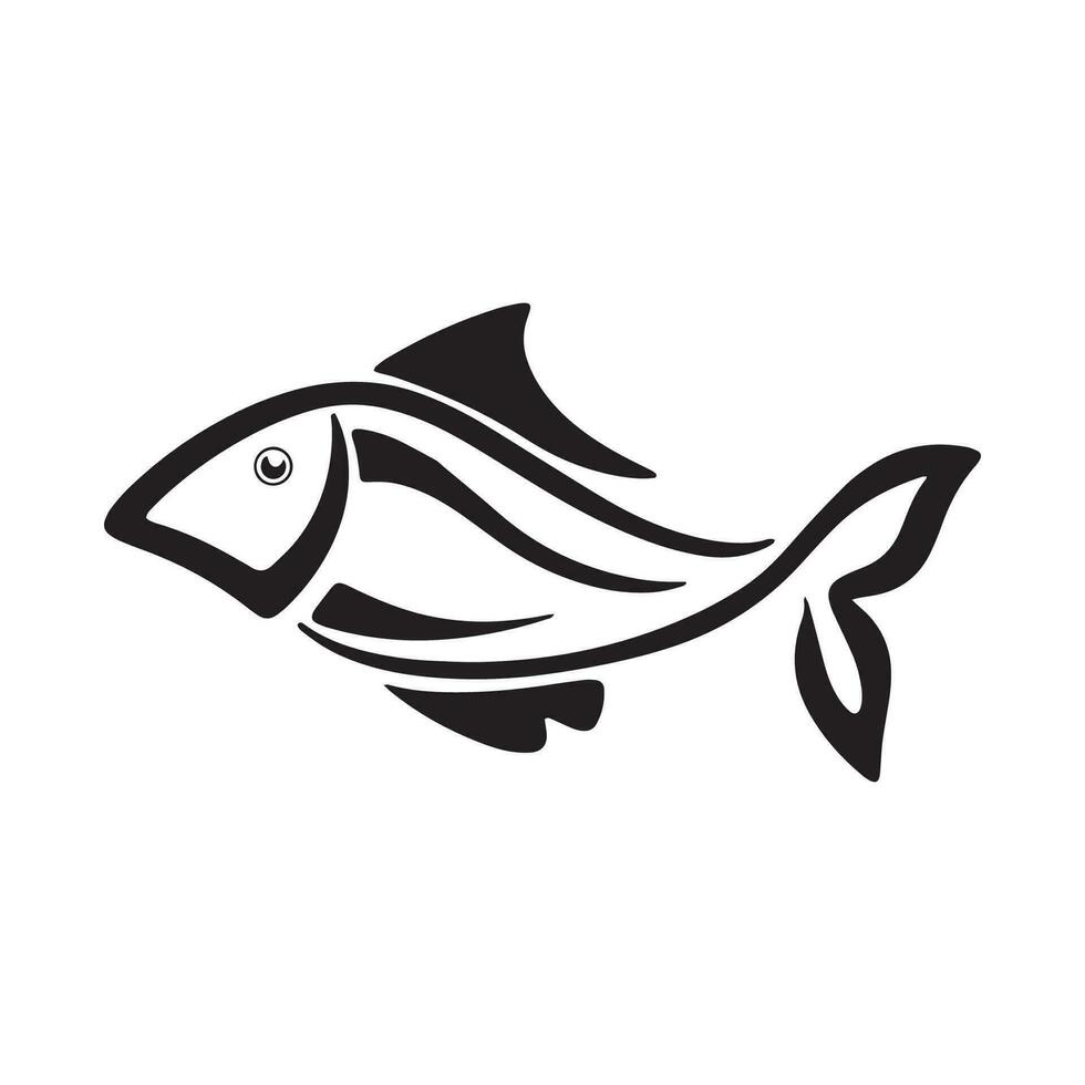 Fisch abstrakte Icon-Design-Logo-Vorlage, kreatives Vektorsymbol des Angelvereins oder Online-Shop. vektor