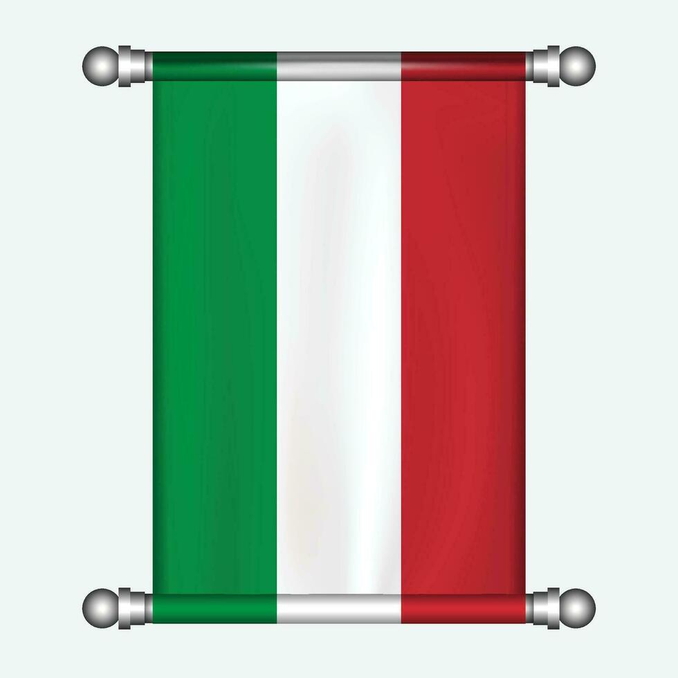 realistisch hängend Flagge von Italien Wimpel vektor