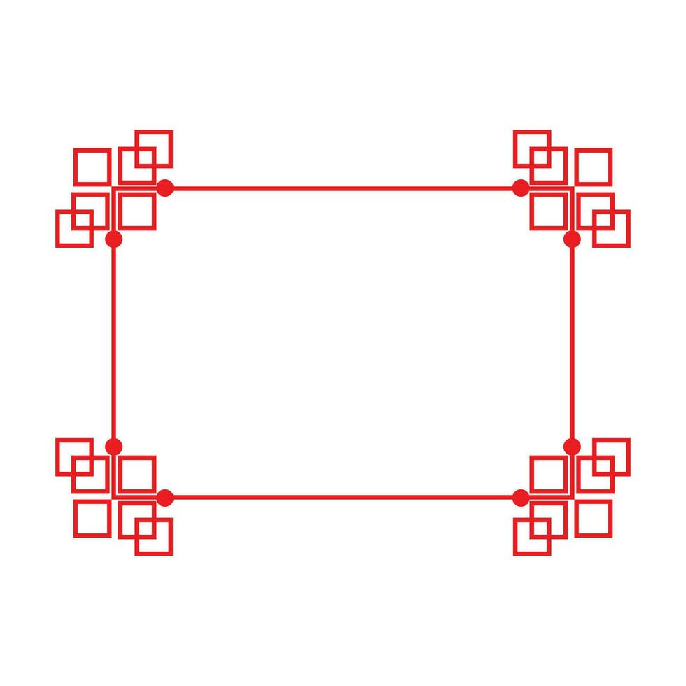 kinesisk gräns ram mall vektor