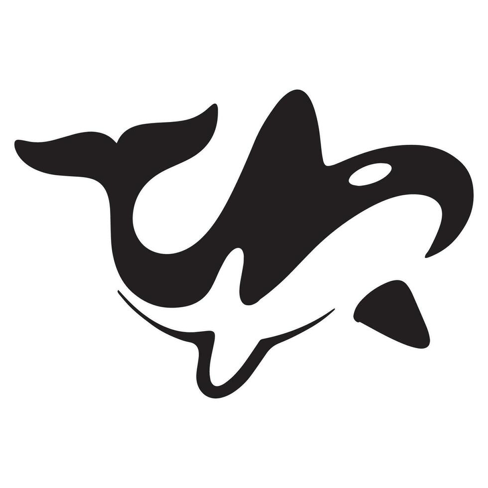 kreatives design des einfachen schwarzen orca-wal-tierschablonenlogos. tödliches Unterwassertier. logo für business, identität und branding. vektor