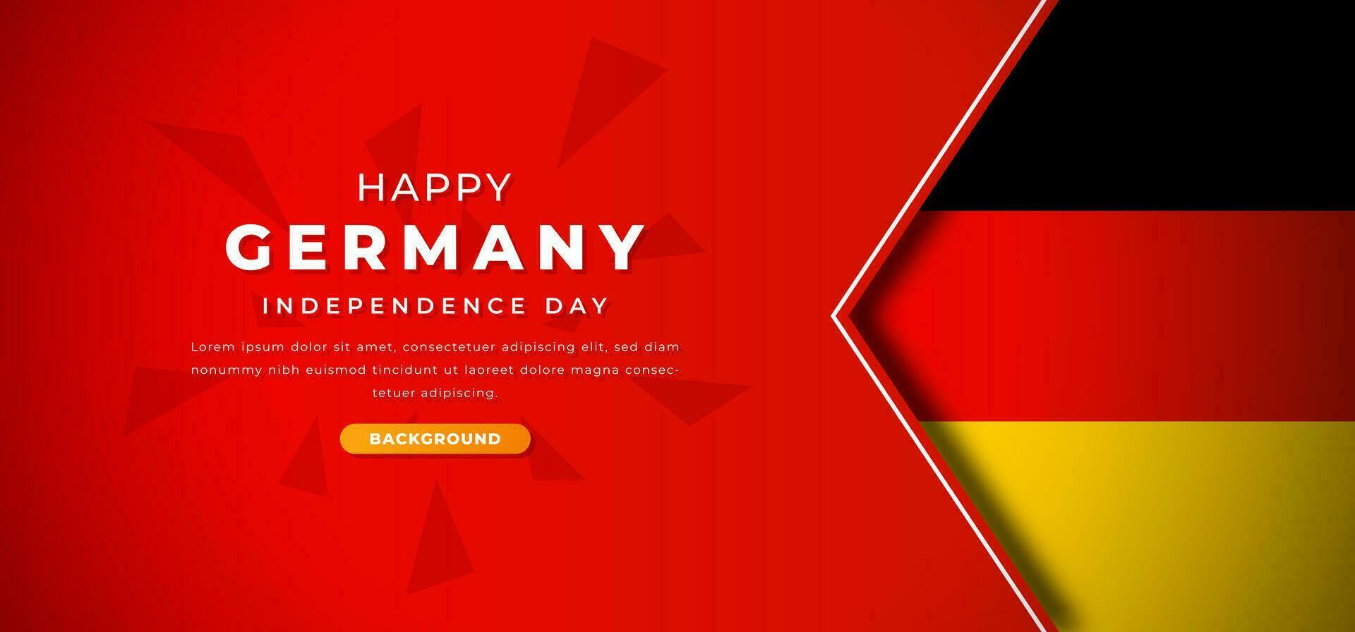 Lycklig Tyskland oberoende dag design papper skära former bakgrund illustration för affisch, baner, reklam, hälsning kort vektor