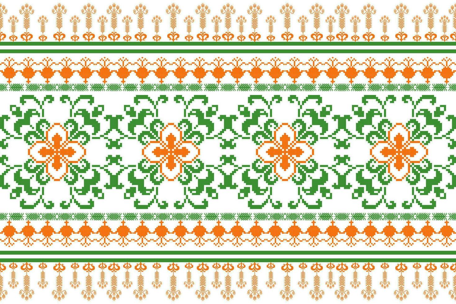 blommig korsa sy broderi på vit bakgrund.geometrisk etnisk orientalisk sömlös mönster traditionell.aztec stil abstrakt vektor illustration.design för textur, tyg, kläder, inslagning, sarong.