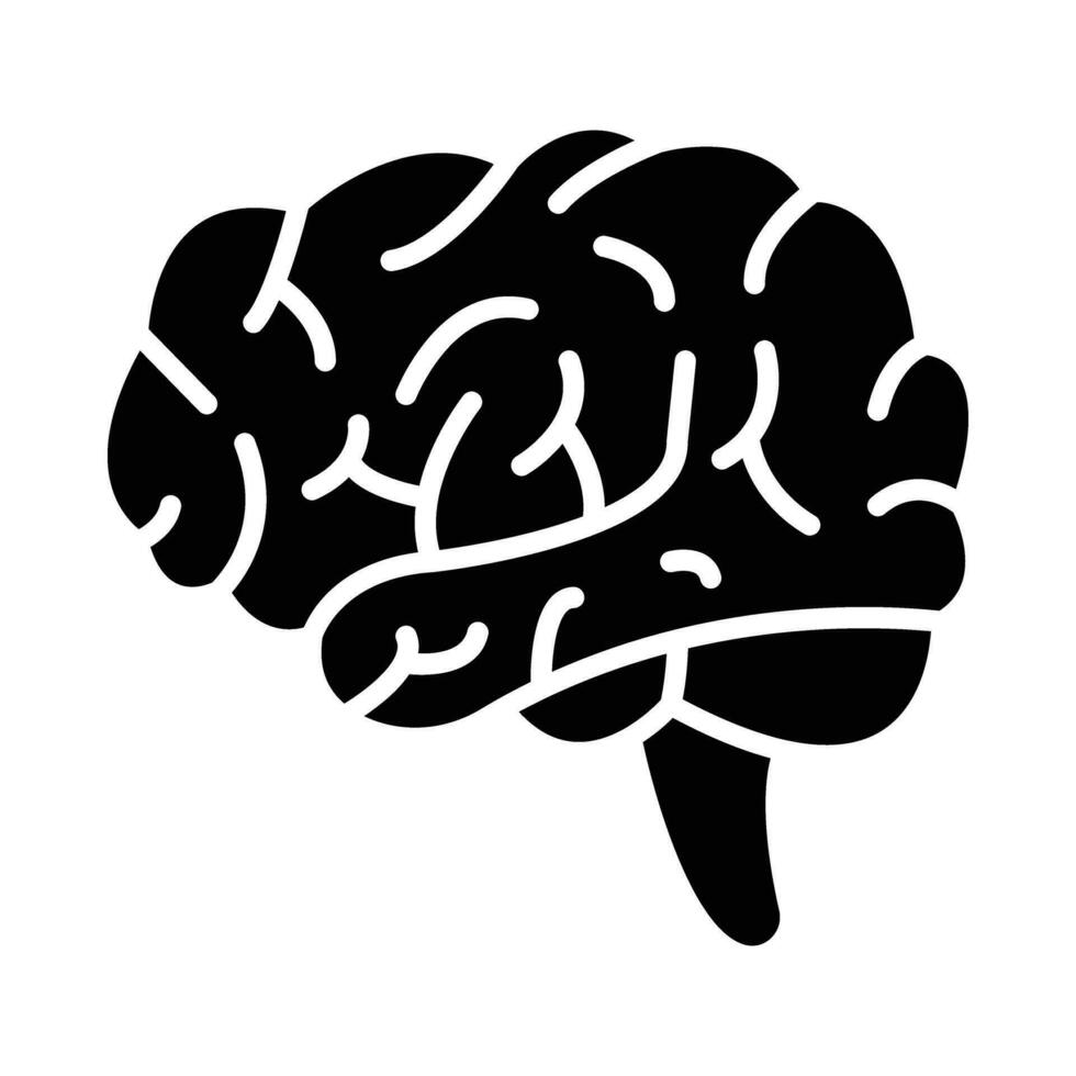hjärna vektor glyf ikon för personlig och kommersiell använda sig av.