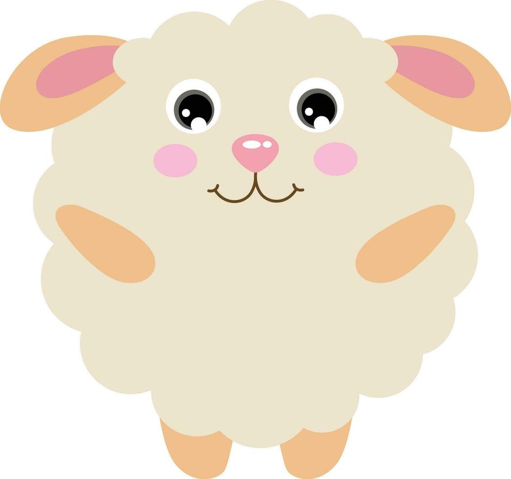 süß Schaf mit runden Körper vektor