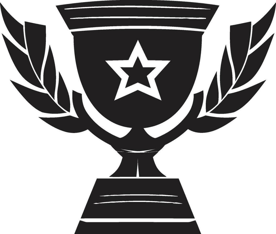 mästare stolthet ikoniska enfärgad trofén vektor triumferande emblem svart trofén logotyp silhuett