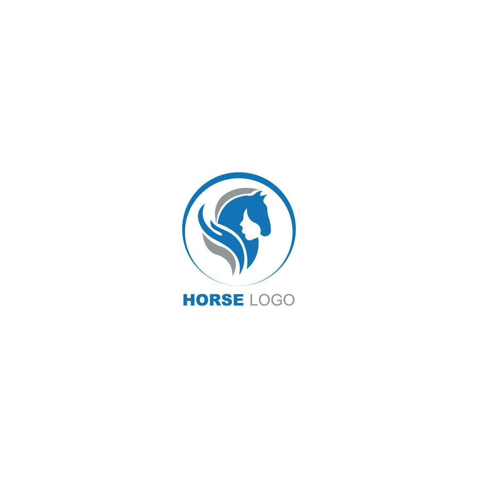 Pferd und Frau Gesicht kombinieren Logo mit Hand Symbol Design Vorlage vektor