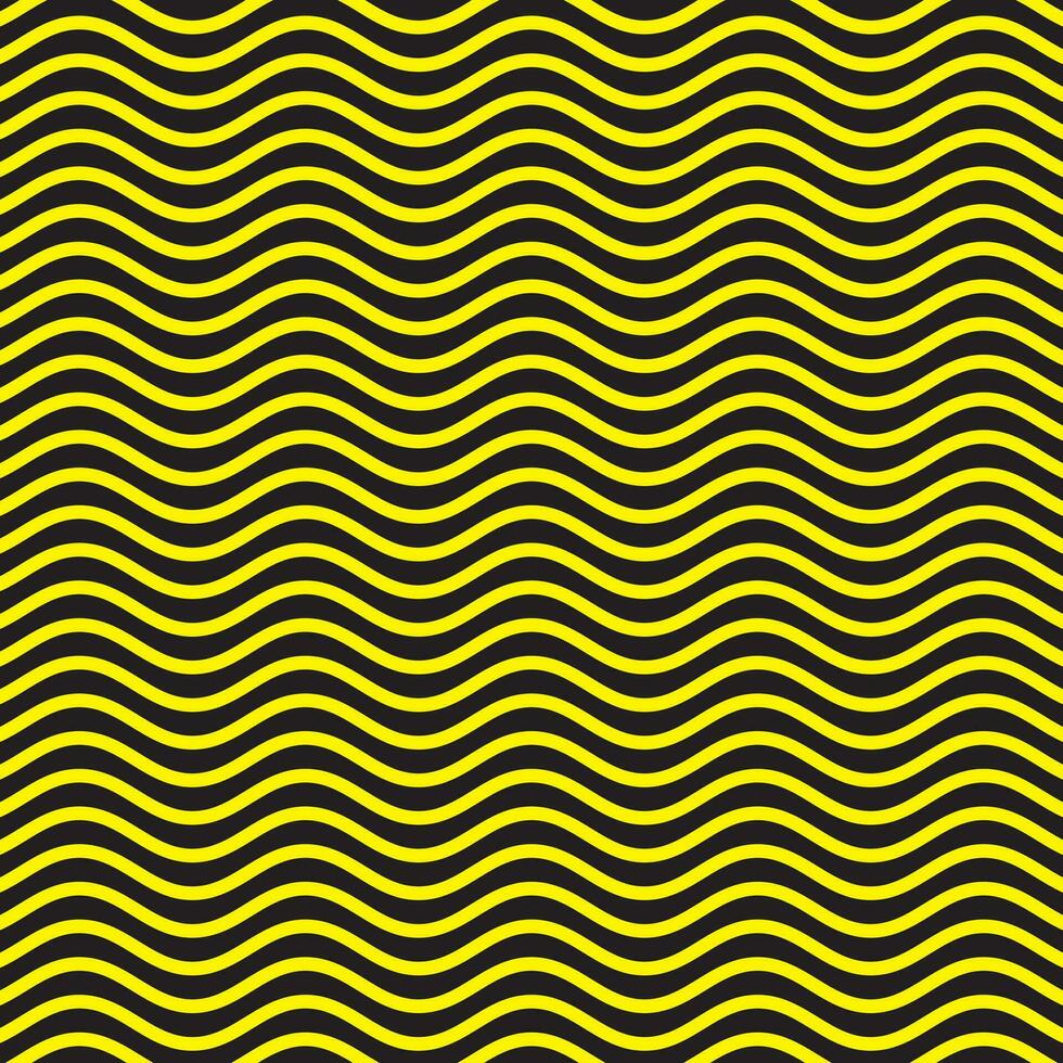 bakgrund med gul vinka rader på svart vektor