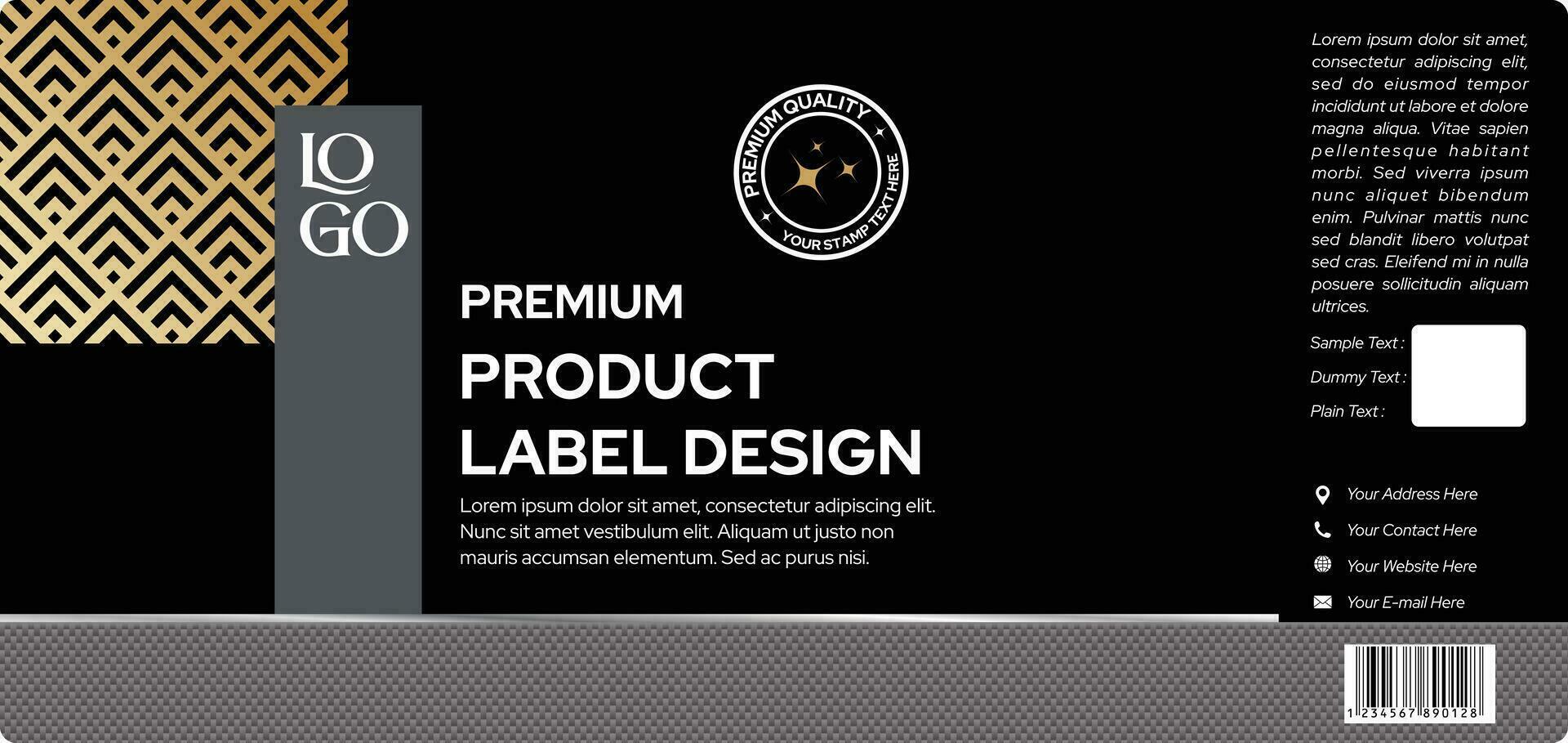 Prämie Produkt Etikette Design vektor